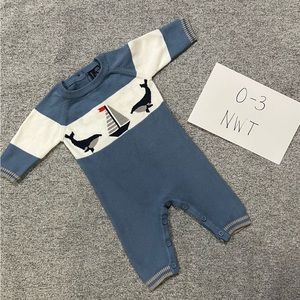 Janie and jack one piece knit whale